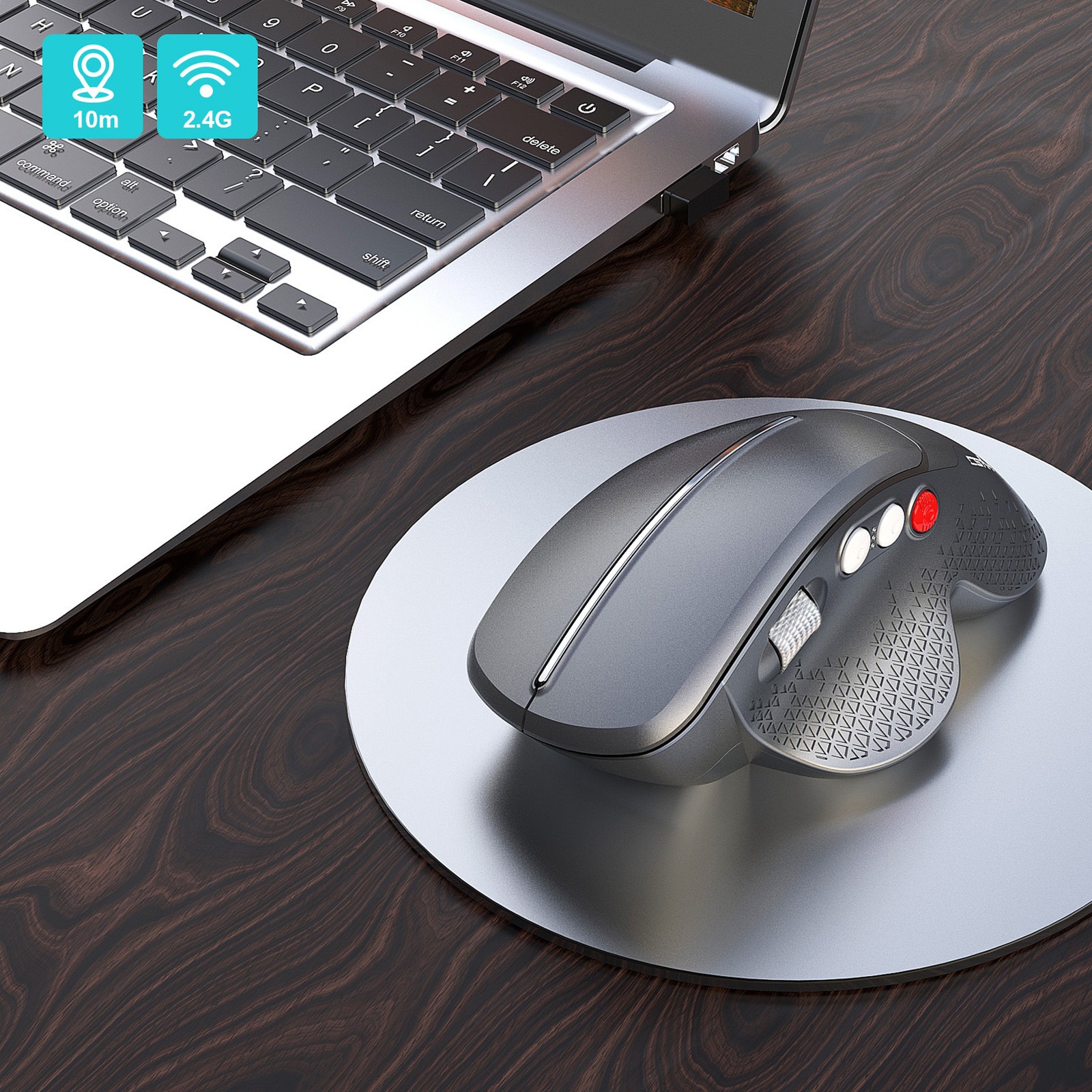 Wireless Vertical Mouse 2.4G Ergonomic Vertical Gaming Mouse 6-Button Desig EBSE
