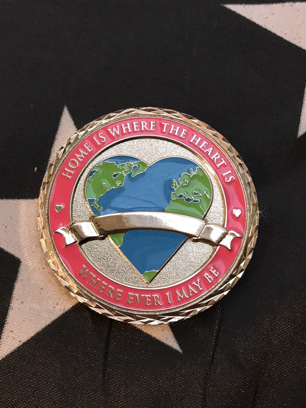 Home Is Where The Heart is USAF ARMY USMC USN USCG DOD VALENTINE Challenge Coin