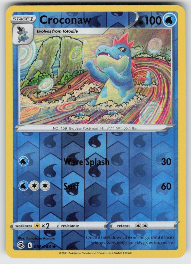 PO-04 Reverse Holo Croconaw 056/264 Uncommon Fusion Strike Near Mint