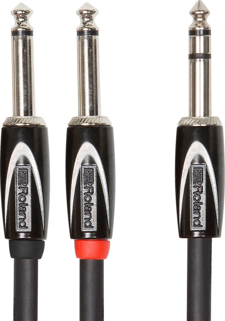 Roland RCC-5-TR28V2 Black Series 1/4-inch TRS Male to Dual 1/4-inch TS Male