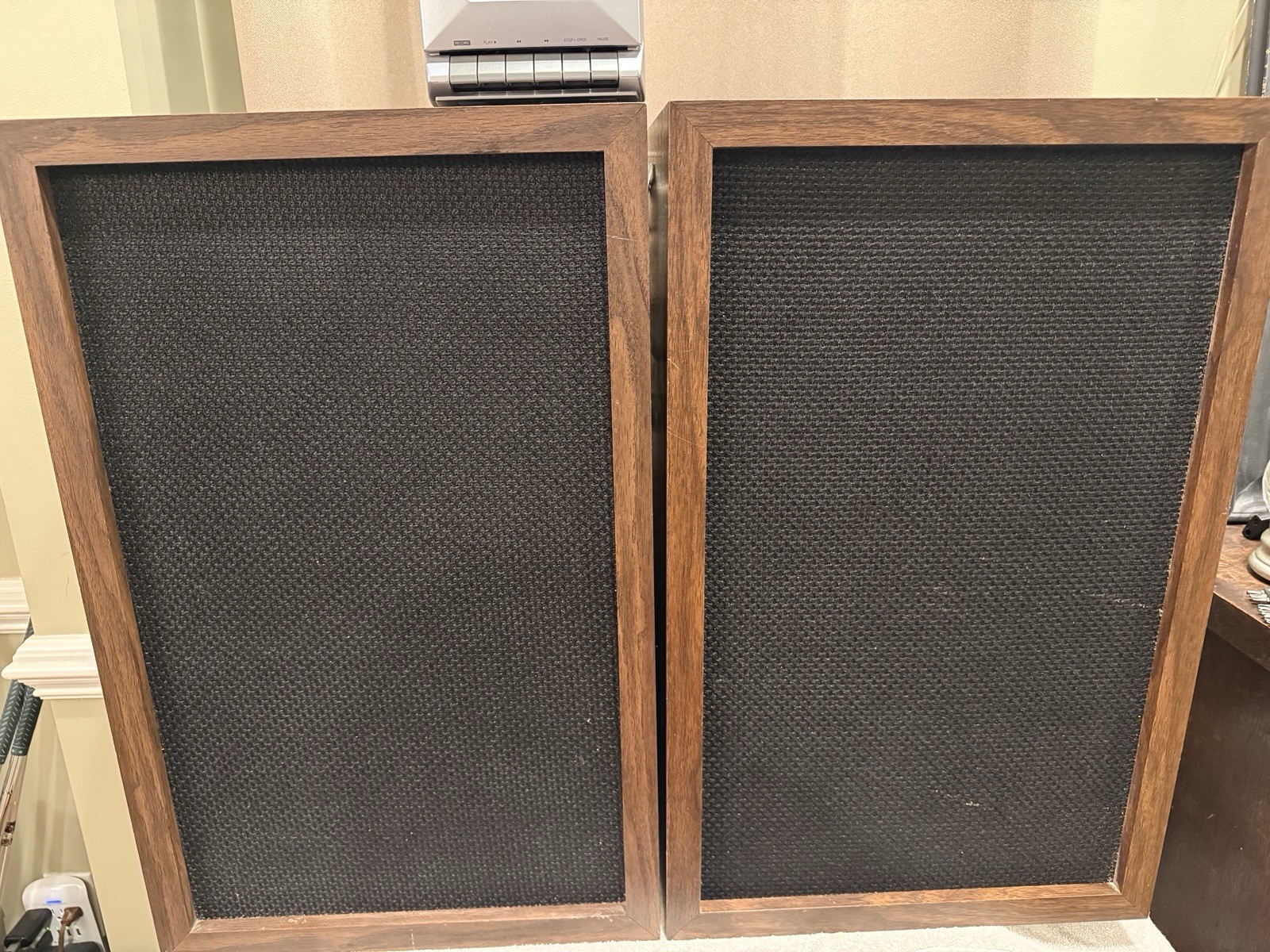 Custom Large Heavy Vintage Wood Speakers Audiophile MCM~TESTED POWERFUL AS F£*¥