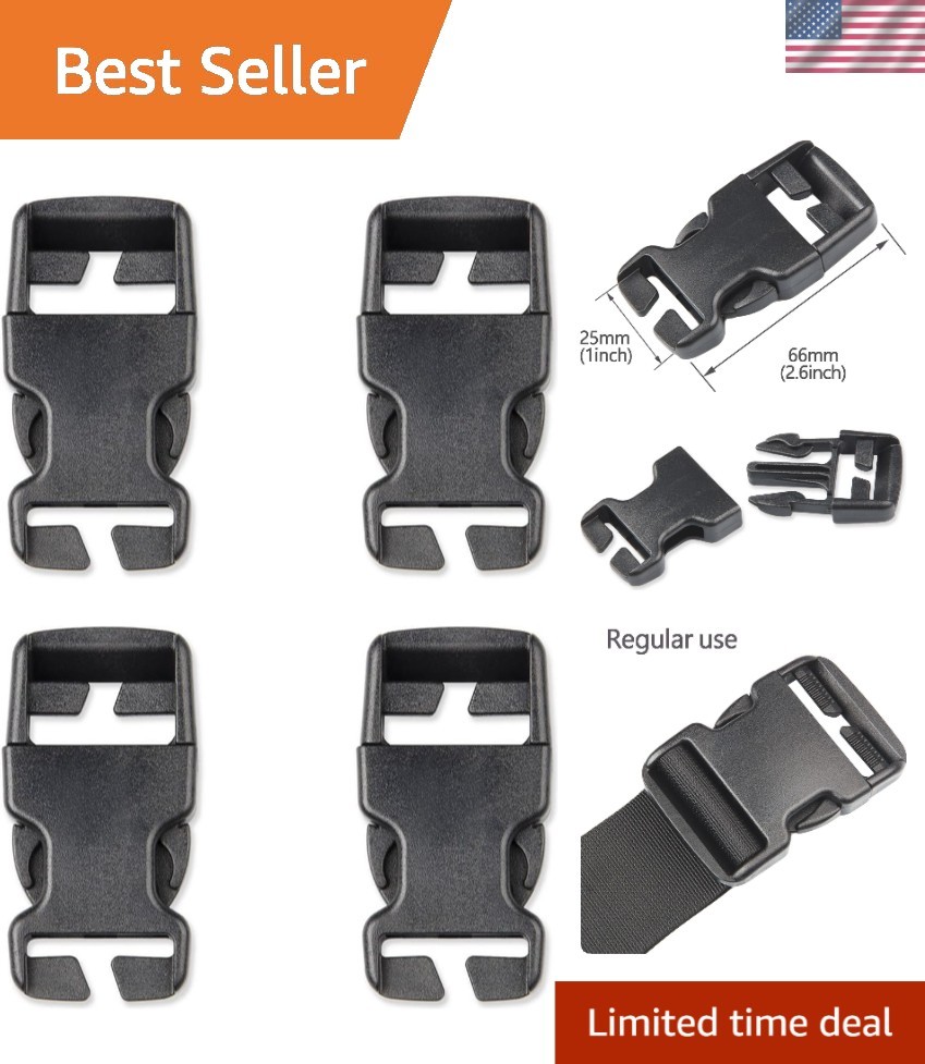 4pcs Quick Release Buckles - No Sewing Required for Backpack Repairs, 25mm