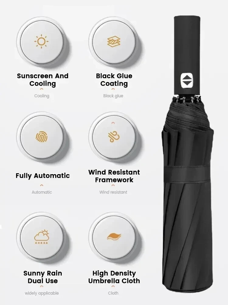 Umbrella windproof folding automatic compact anti-uv auto sun/rain for men.
