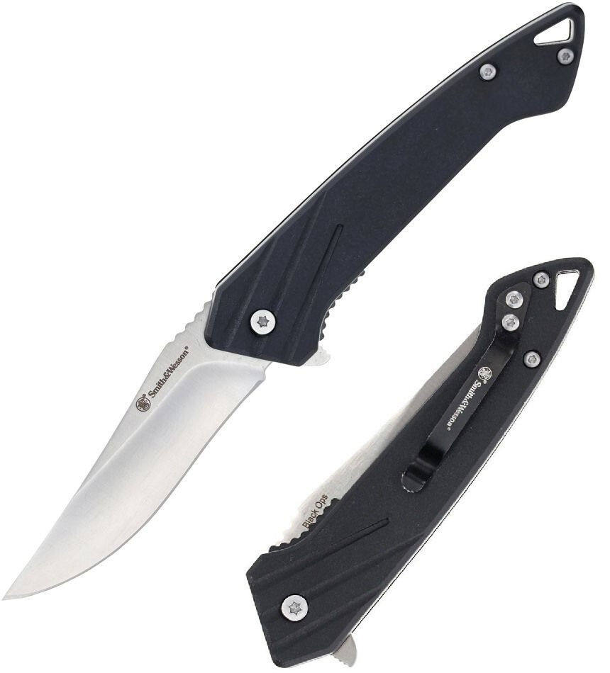 Smith & Wesson Ops Folding Knife 3.5" High Carbon Steel Blade Polymer Handle