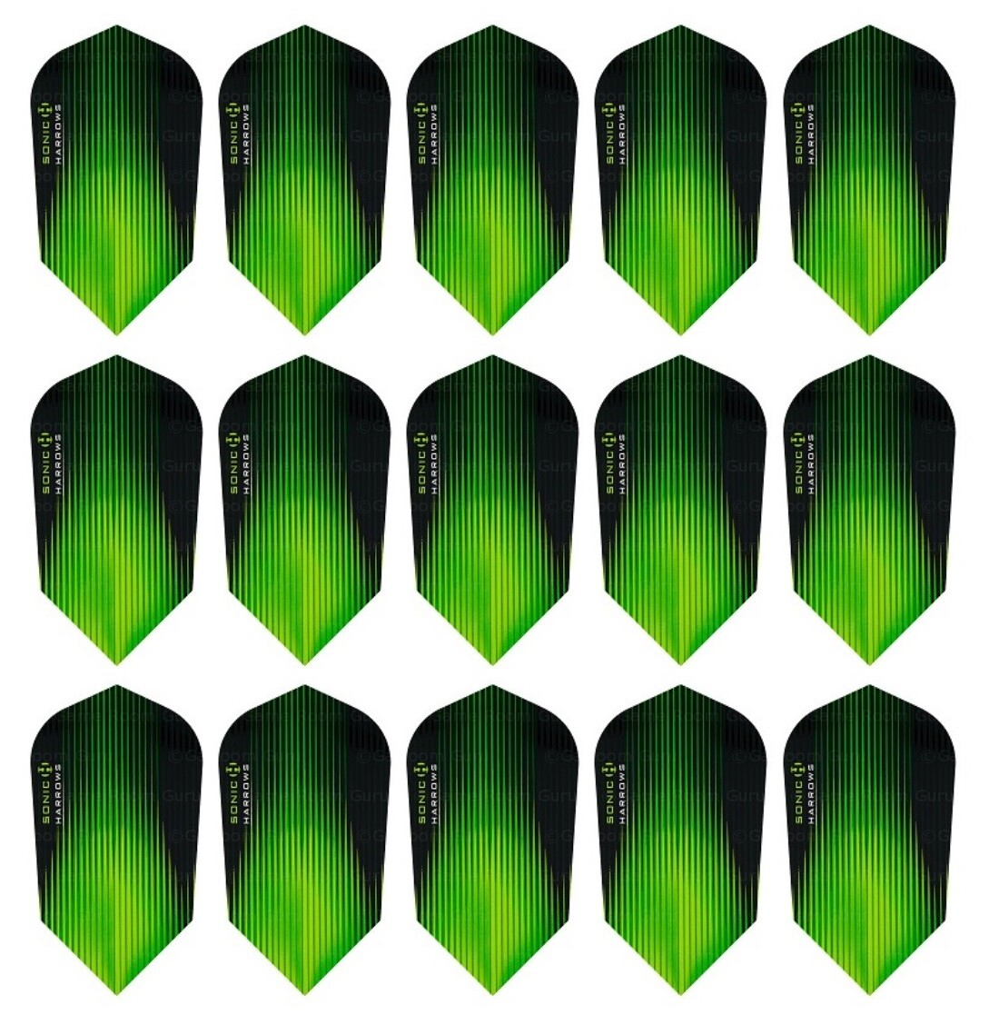 5 New Sets Harrows Sonic Slim Dart Flights – Ships w/ Tracking - Green