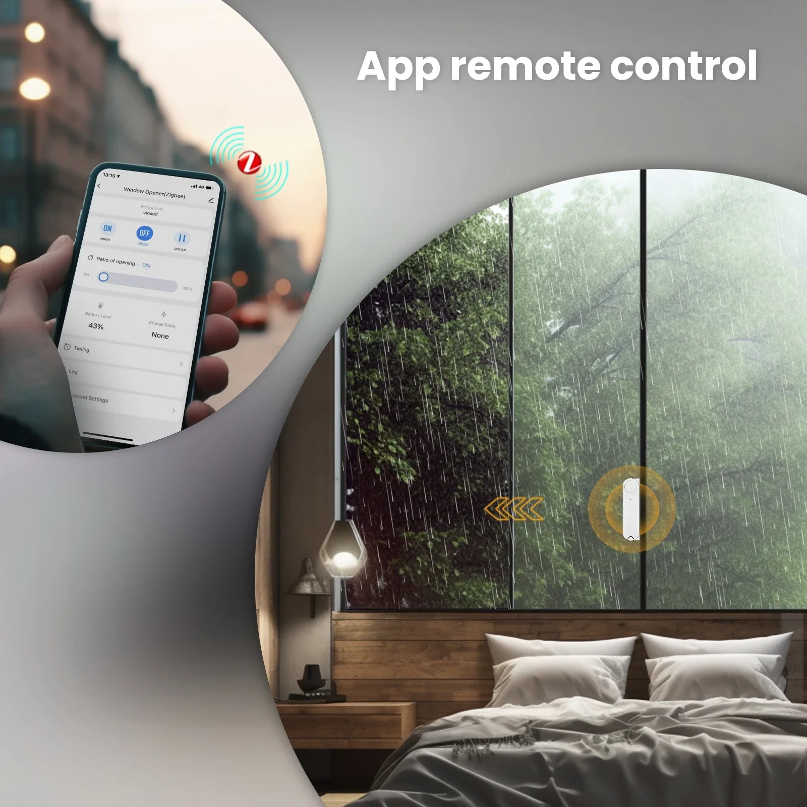 Smart Electric Window Opener Solar Wireless Automatic Timer Tuya Zigbee APP AU