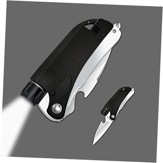 Led Mini Flashlight 6-in-1 Utility Folding Pocket Knife with Bottle Opener