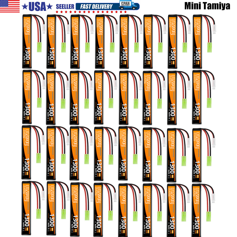 1300mAh 7.4V Hobby Airsoft LiPo Stick Battery Rechargeable for Airsoft Gun Model