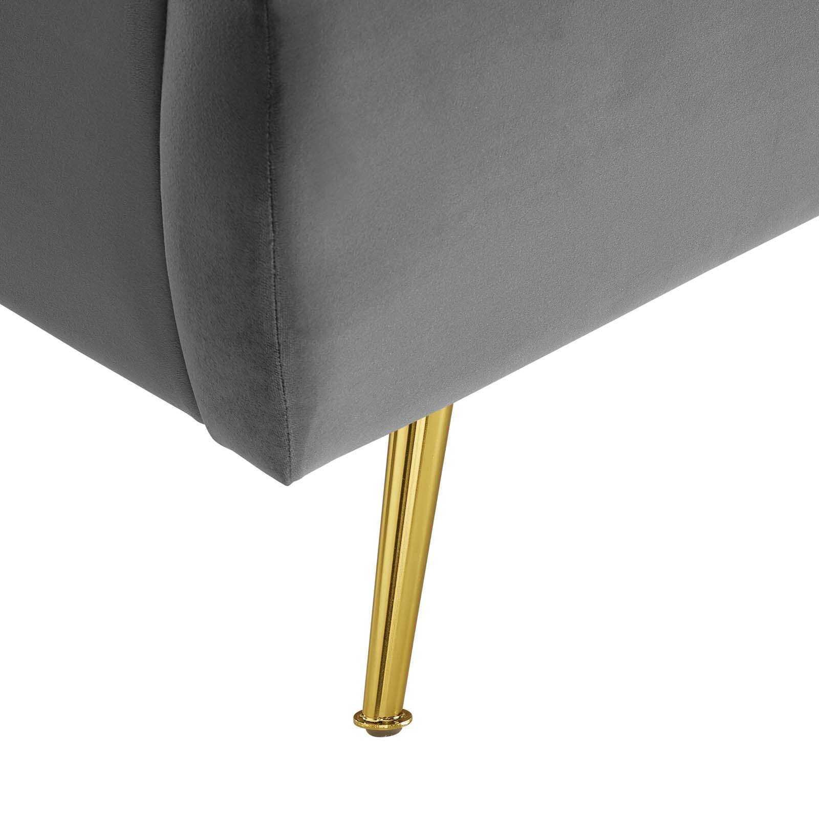 Modway Lana Performance Velvet Queen Wingback Platform Bed in Gray