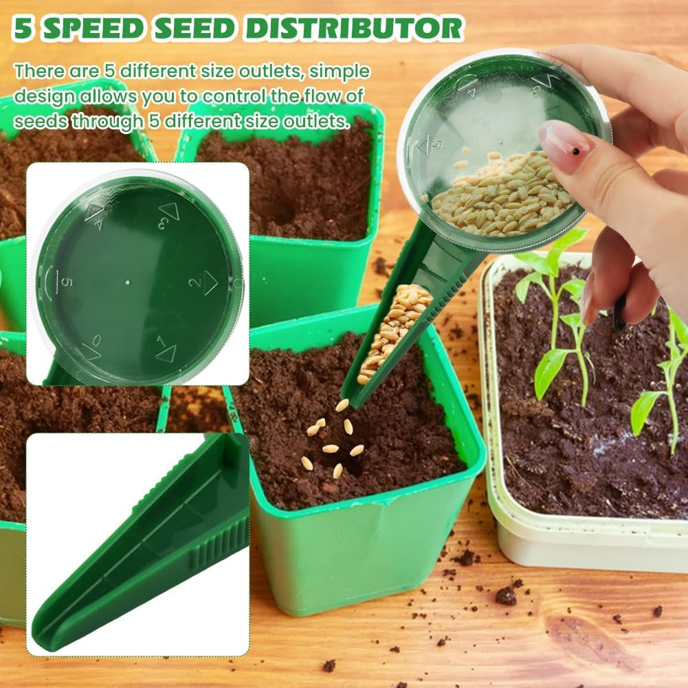 Seed Planter Tool Kit for Tiny Seeds, Hand Seed Dispenser Set with 2 Mini Seeder