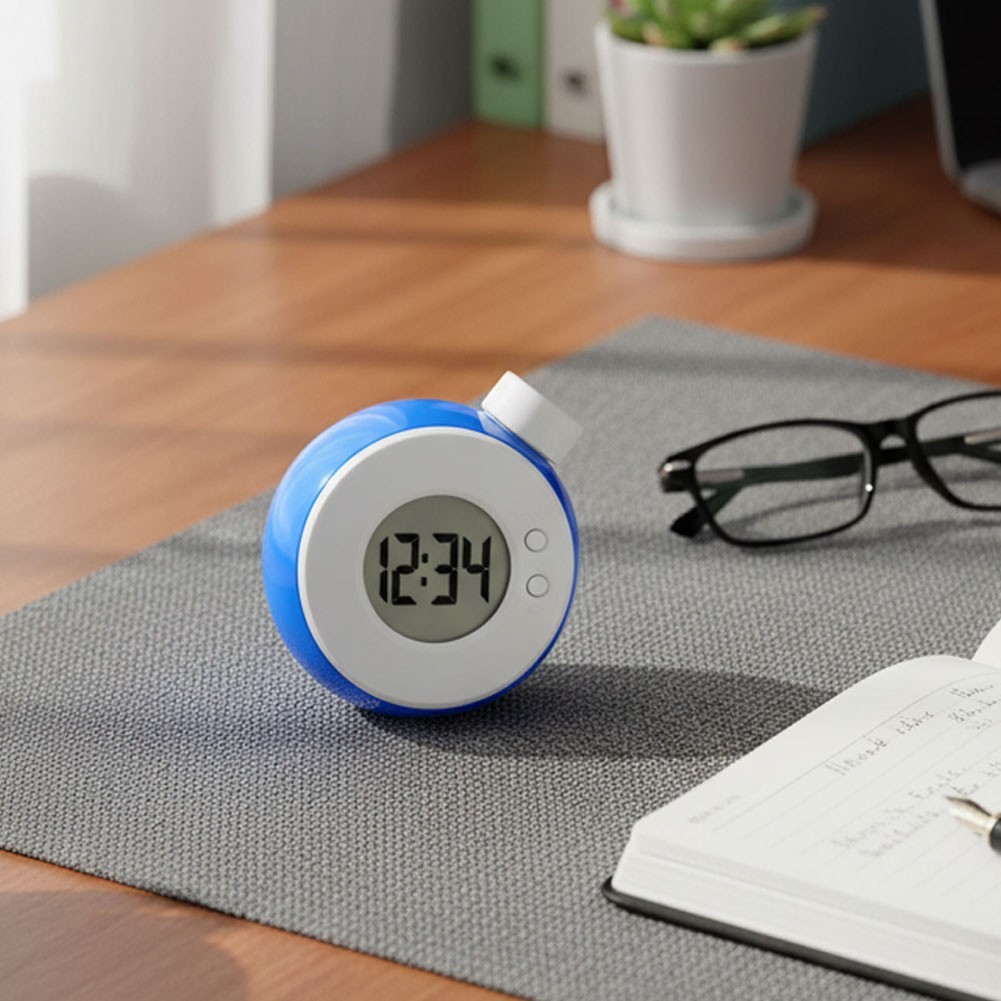 Eco Water Powered Clock Silent Operation with Date and Stopwatch for Study Room