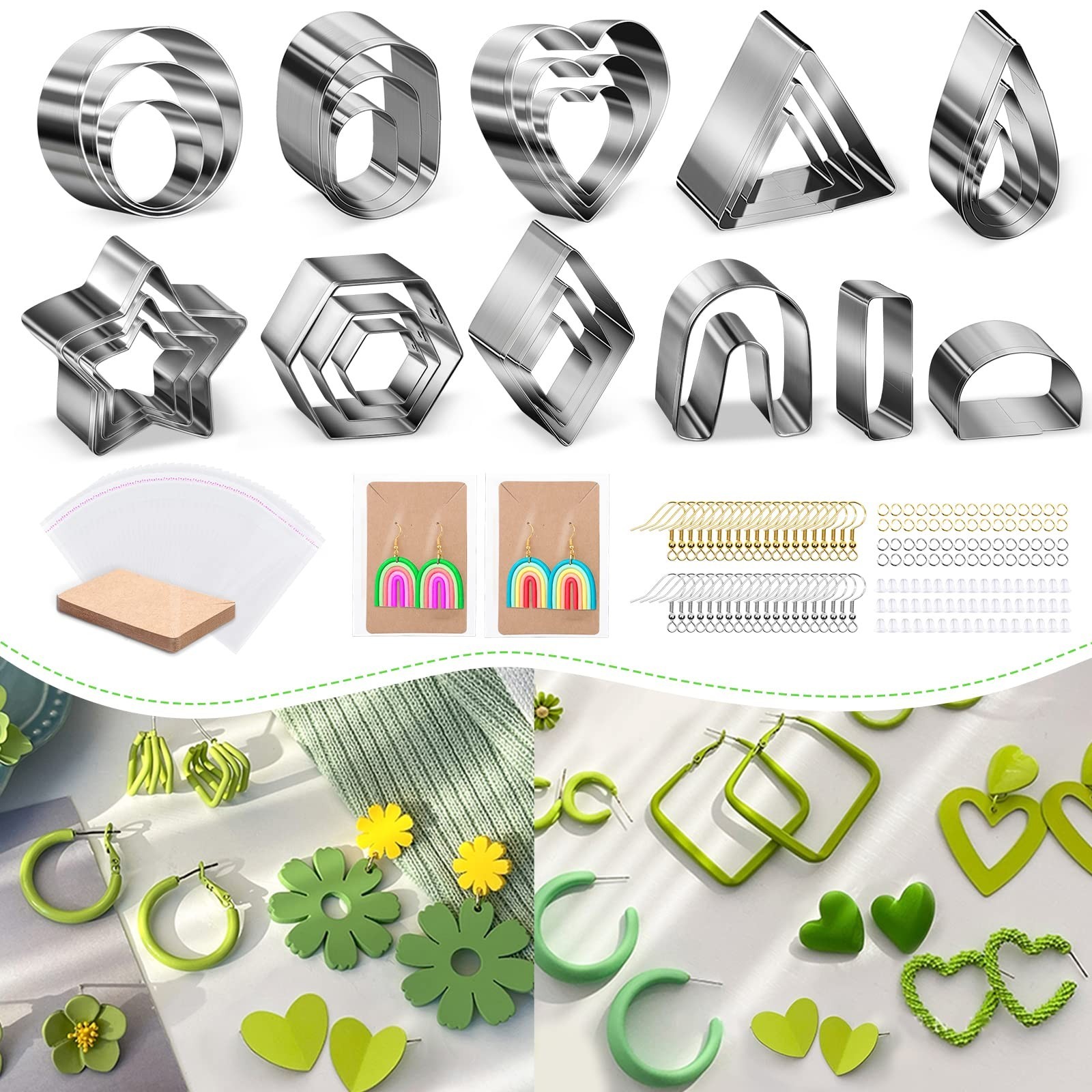 Cruzix 217Pcs Polymer Clay Cutters Set, 27 Pcs 11 Shapes Clay Cutter Tools Ki...