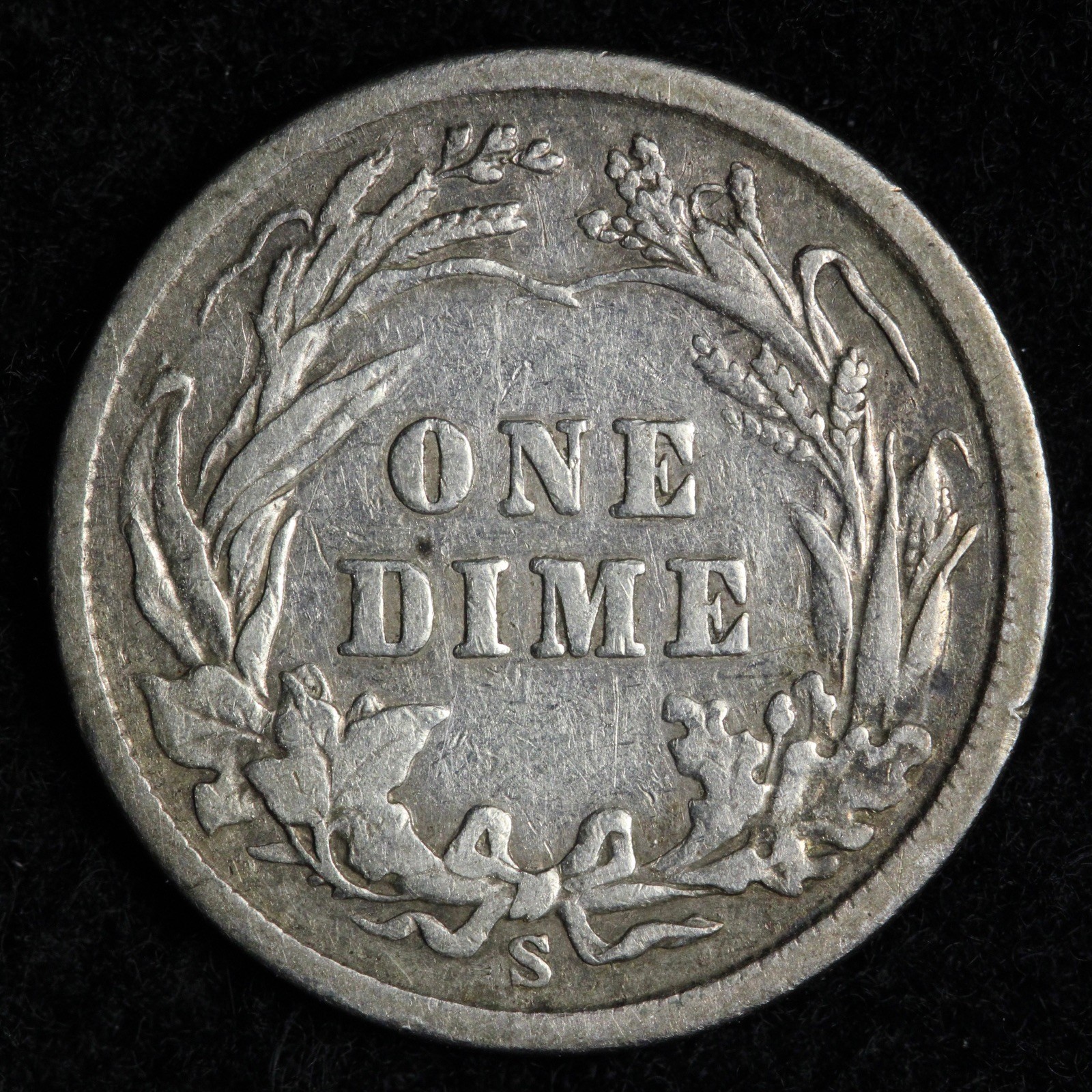 1908-S Barber Silver Dime VF E313 DZKNS
