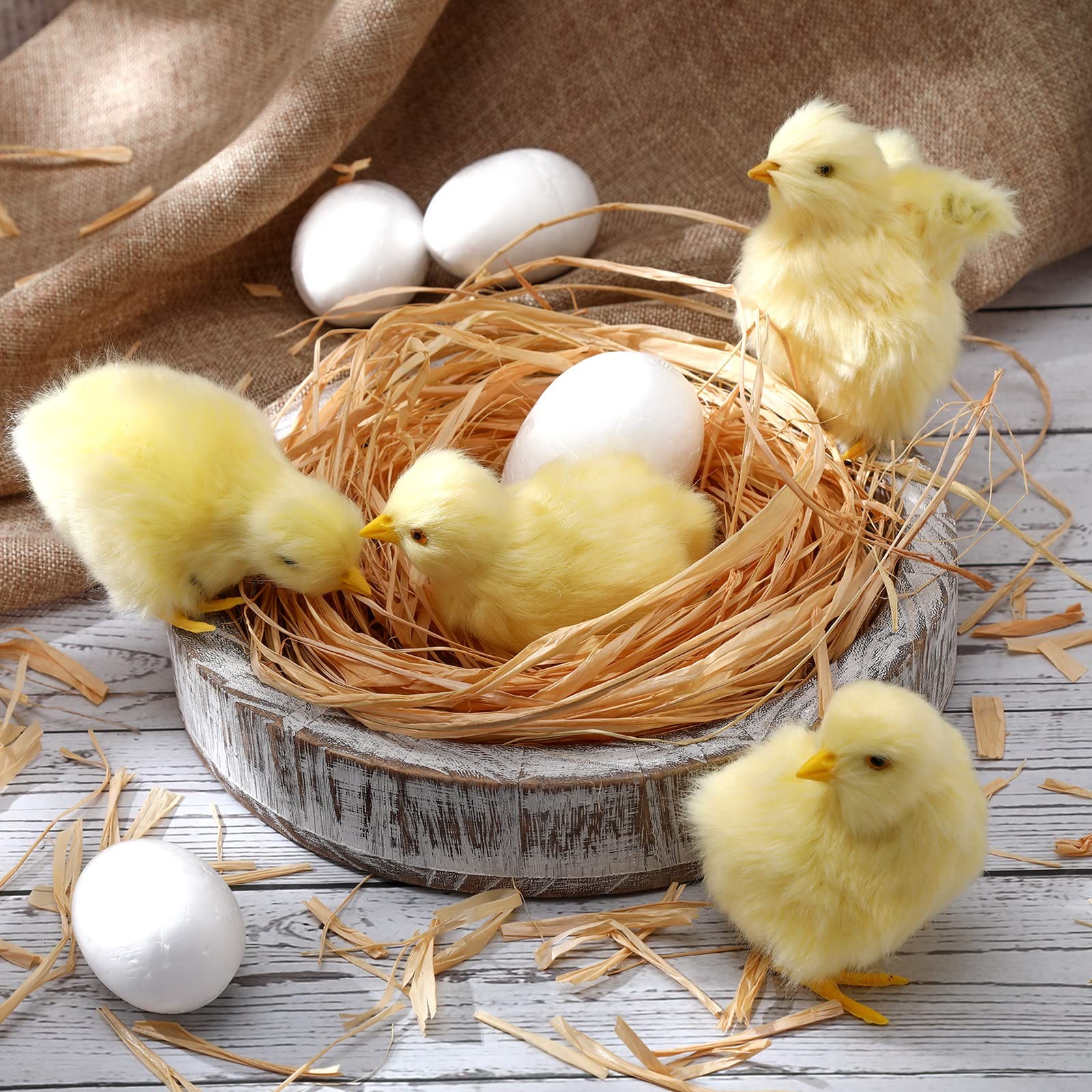 9 Pcs Spring Easter Chicken Decoration Set 4 Pcs Realistic Plush Little Chick...