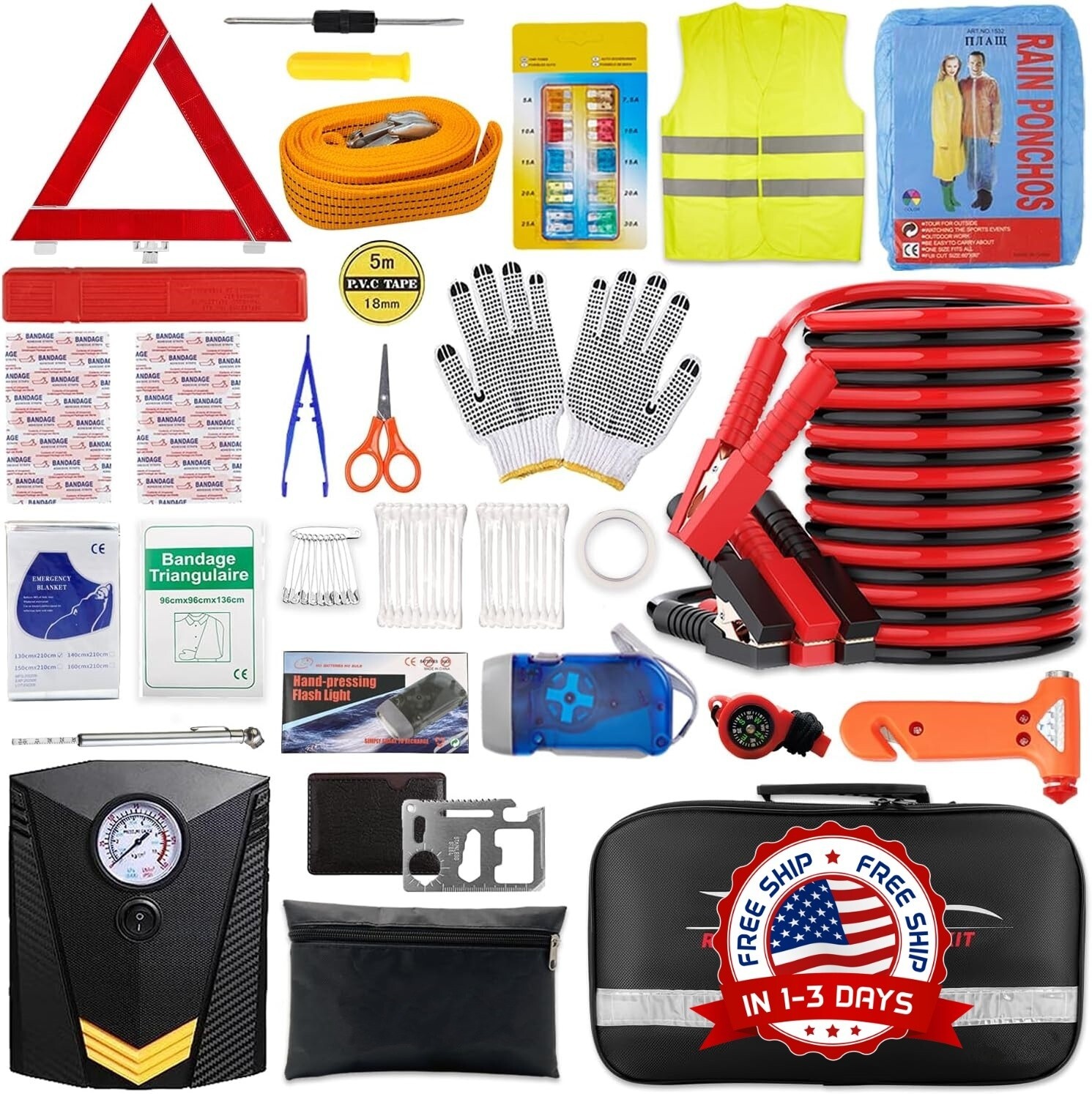 Kit De Emergencia Para Asistencia En Carretera De Seguridad Para Automóviles NEW