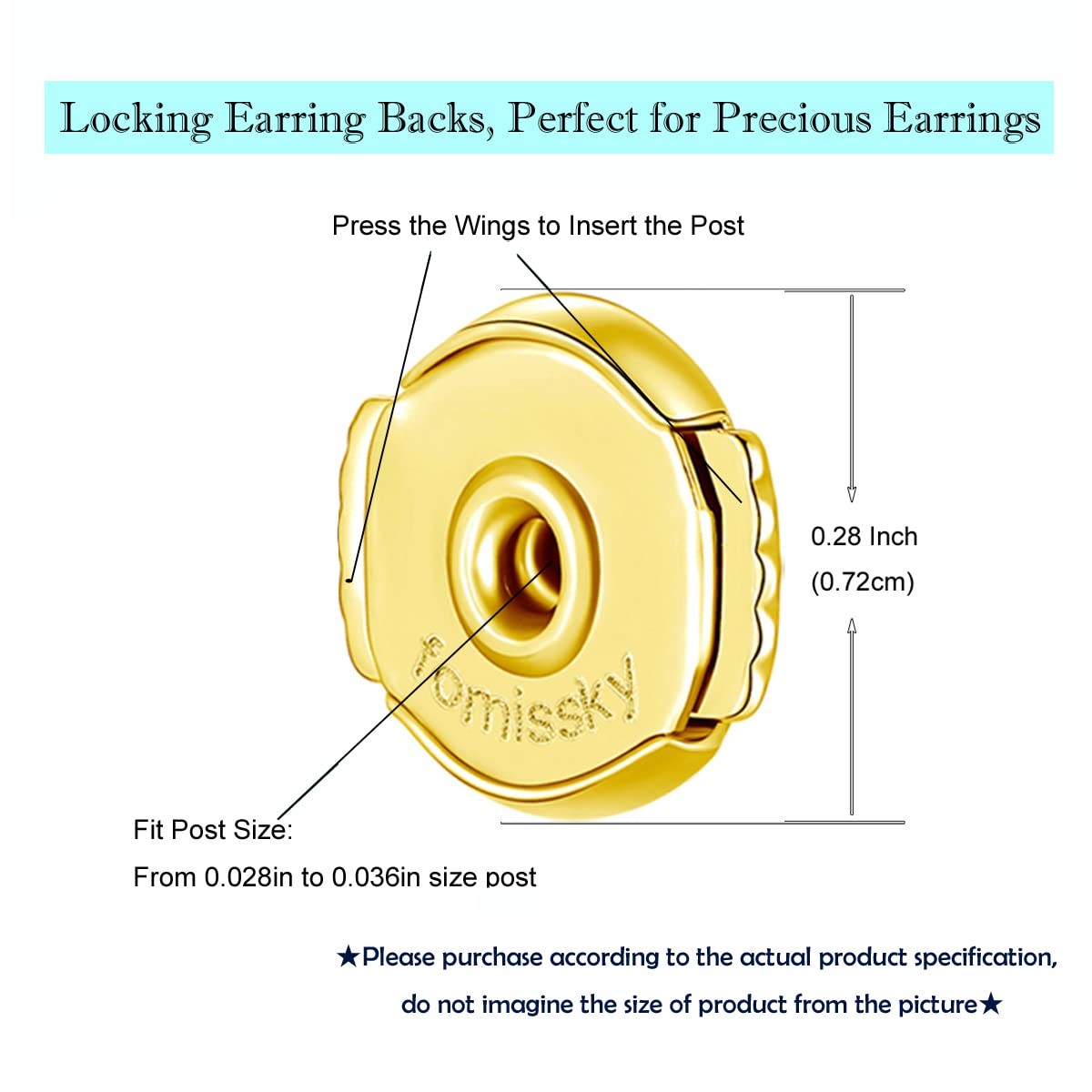 Secure Locking Earring Backs for Studs 2 Pairs, Hypoallergenic Earring Backs ...
