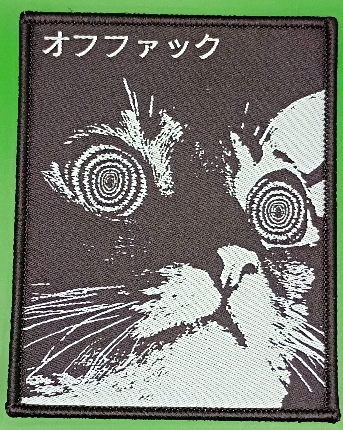 Psycho Hypno Cat Morale Patch Japanese Text F🤫 Off Screen Print Tactical Hook