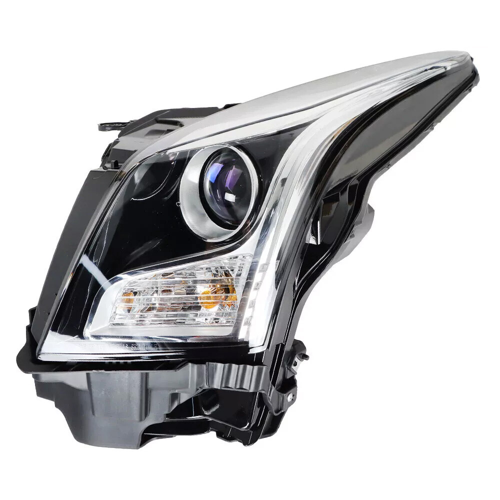 Left Side For 2013-2018 Cadillac ATS Halogen Headlight Chrome Housing with Bulb