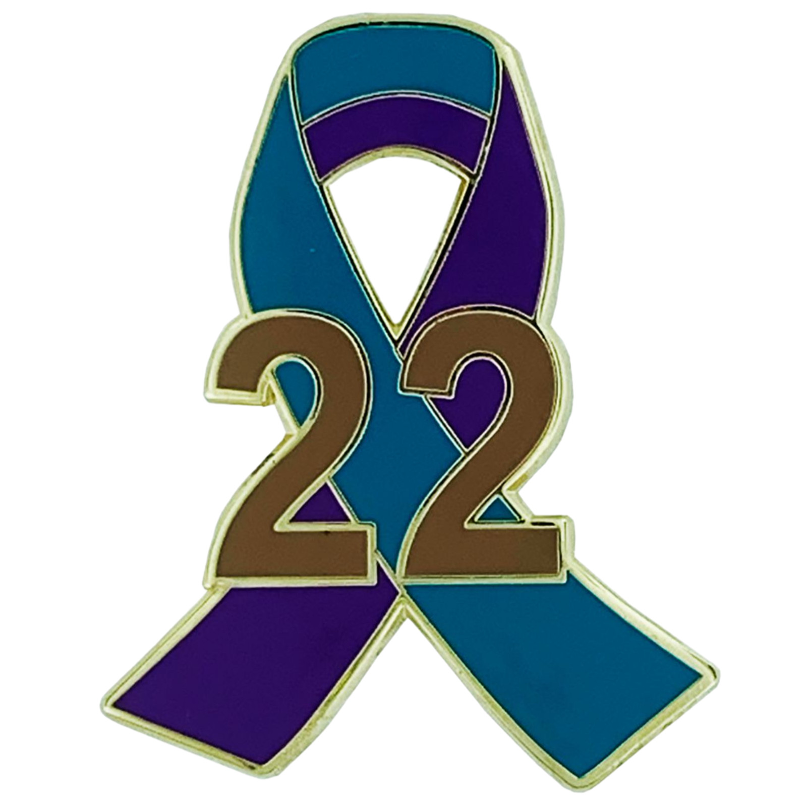 Veteran Suicide Prevention Awareness Ribbon Lapel Pin - Khaki
