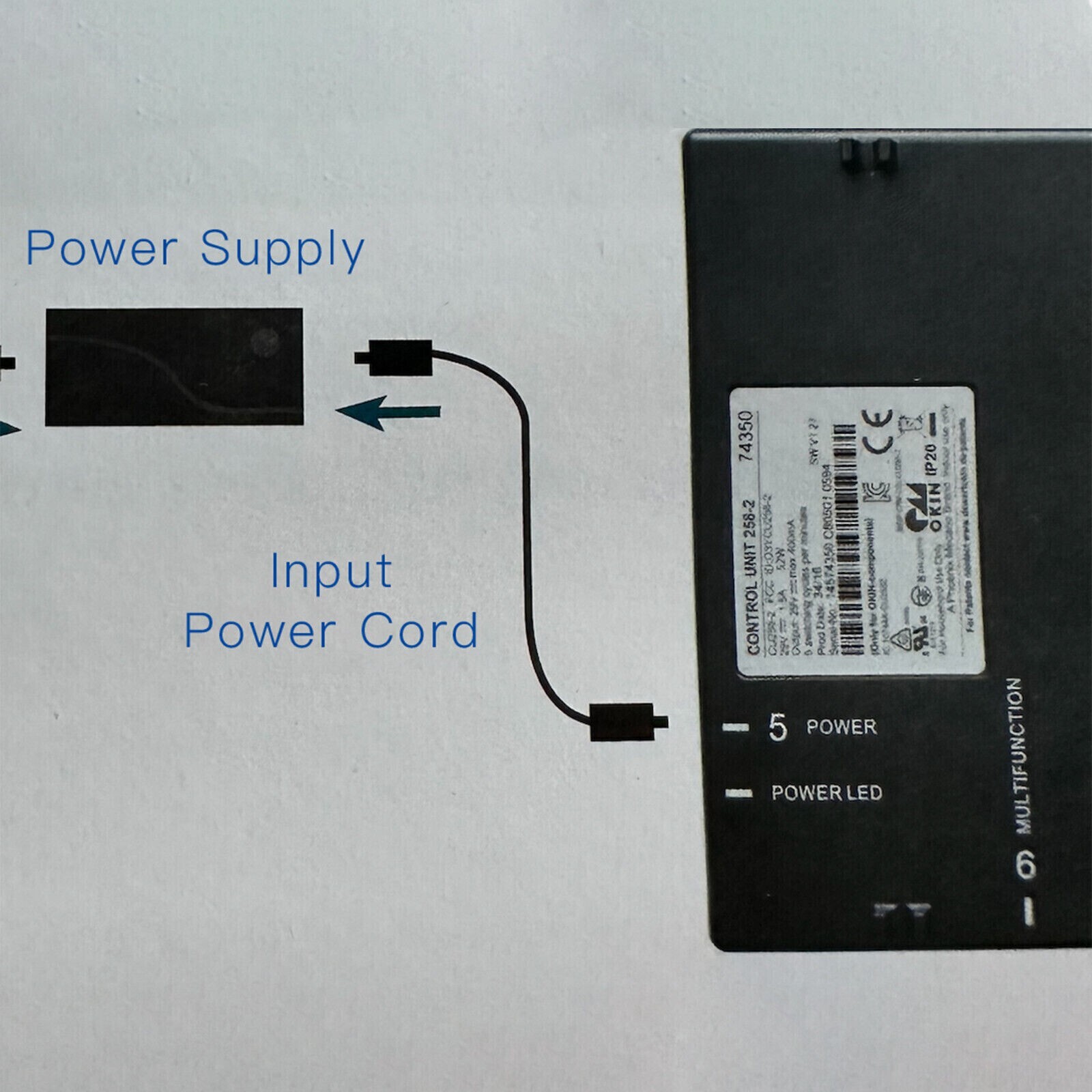 Tempur-pedic Ergo Ease Input Power Cord Cable Power Prong and Adjustable Base