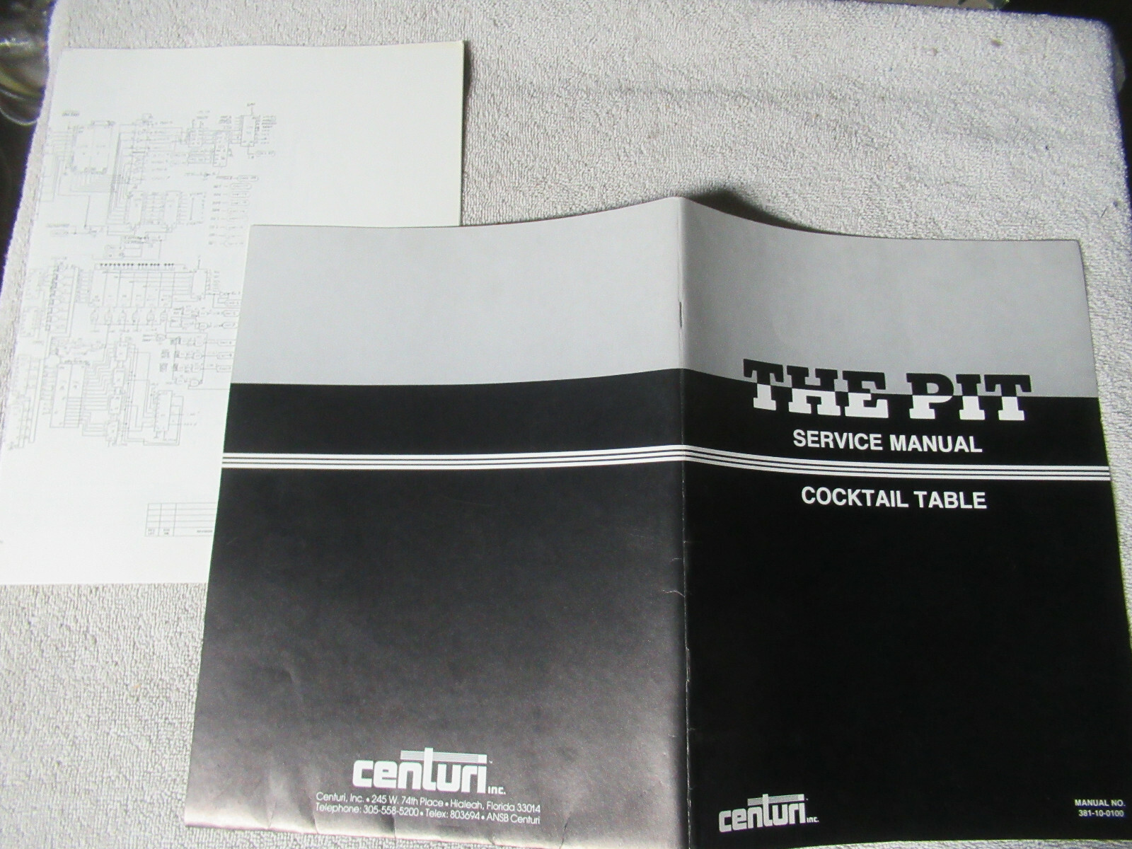 original THE PIT COCKTAIL TABLE  CENTURI   arcade video game owners manual