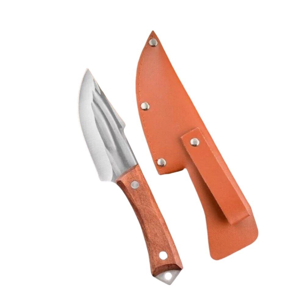 New Mini Pocket Knife Stainless Steel Blade Outdoor Survival Knife Leather Case