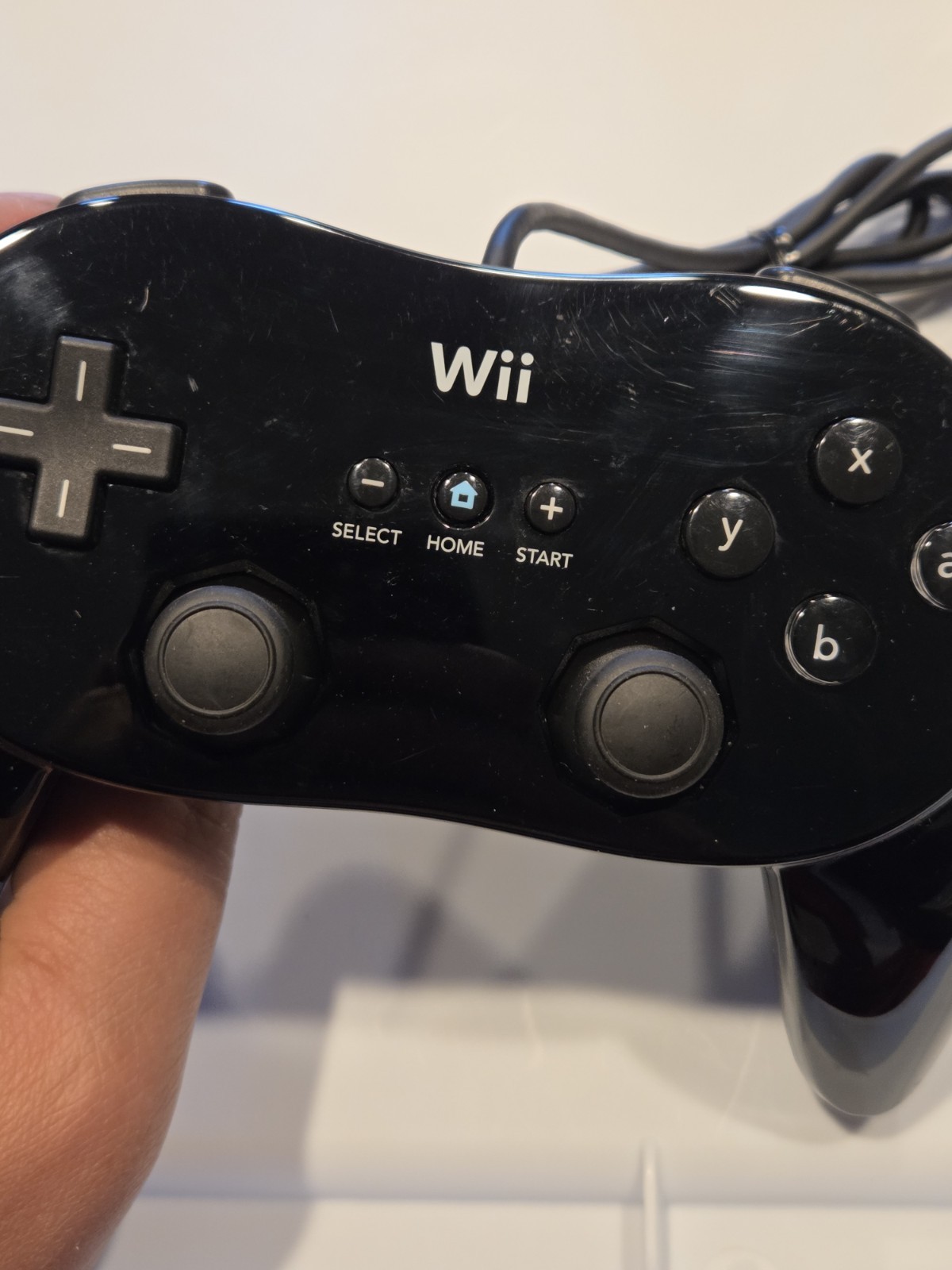 Nintendo Wii Pro Controller Classic Black RVL-005 Working VGUC