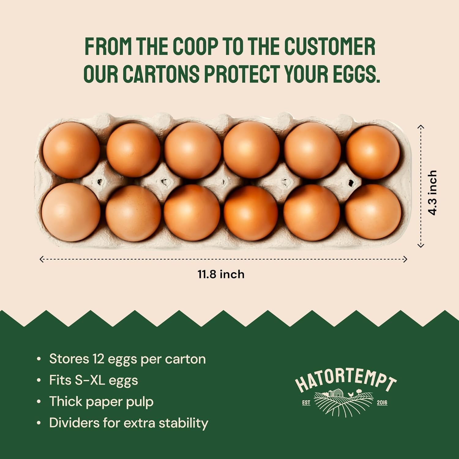 Hatortempt 24-Pack Reusable Bulk Egg Cartons - Eco-Friendly & Sturdy Storage
