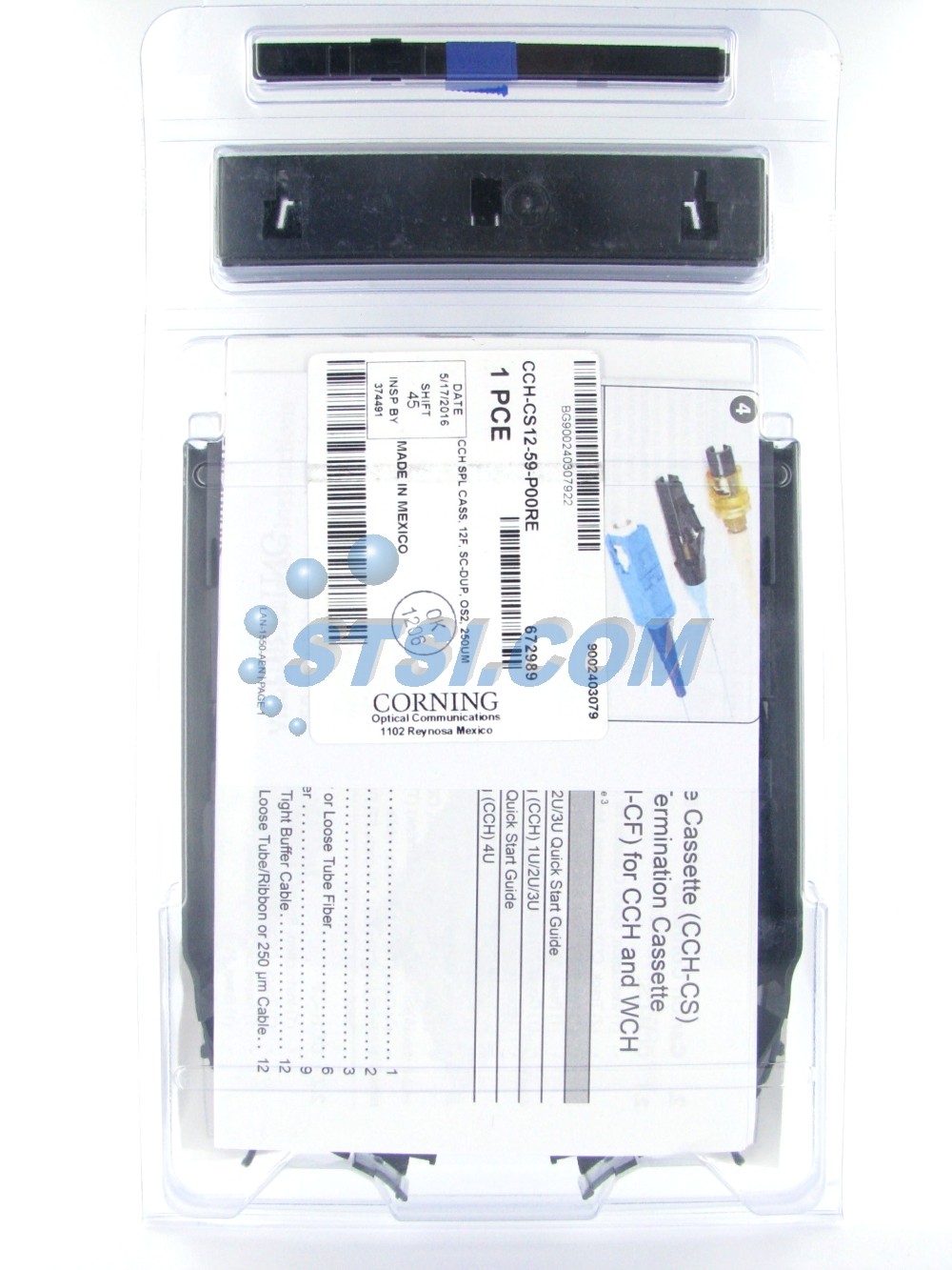 Corning CCH Pigtail Splice Cassette SC UPC Duplex SM CCH-CS12-59-P00RE ~STSI