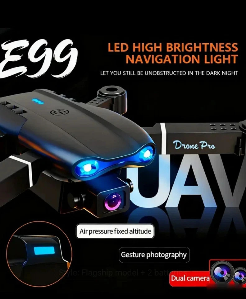 3 x E99 Pro 2026 Drone Dual Camera 2 USB Rechargeable Batteries Wi-Fi Enabled