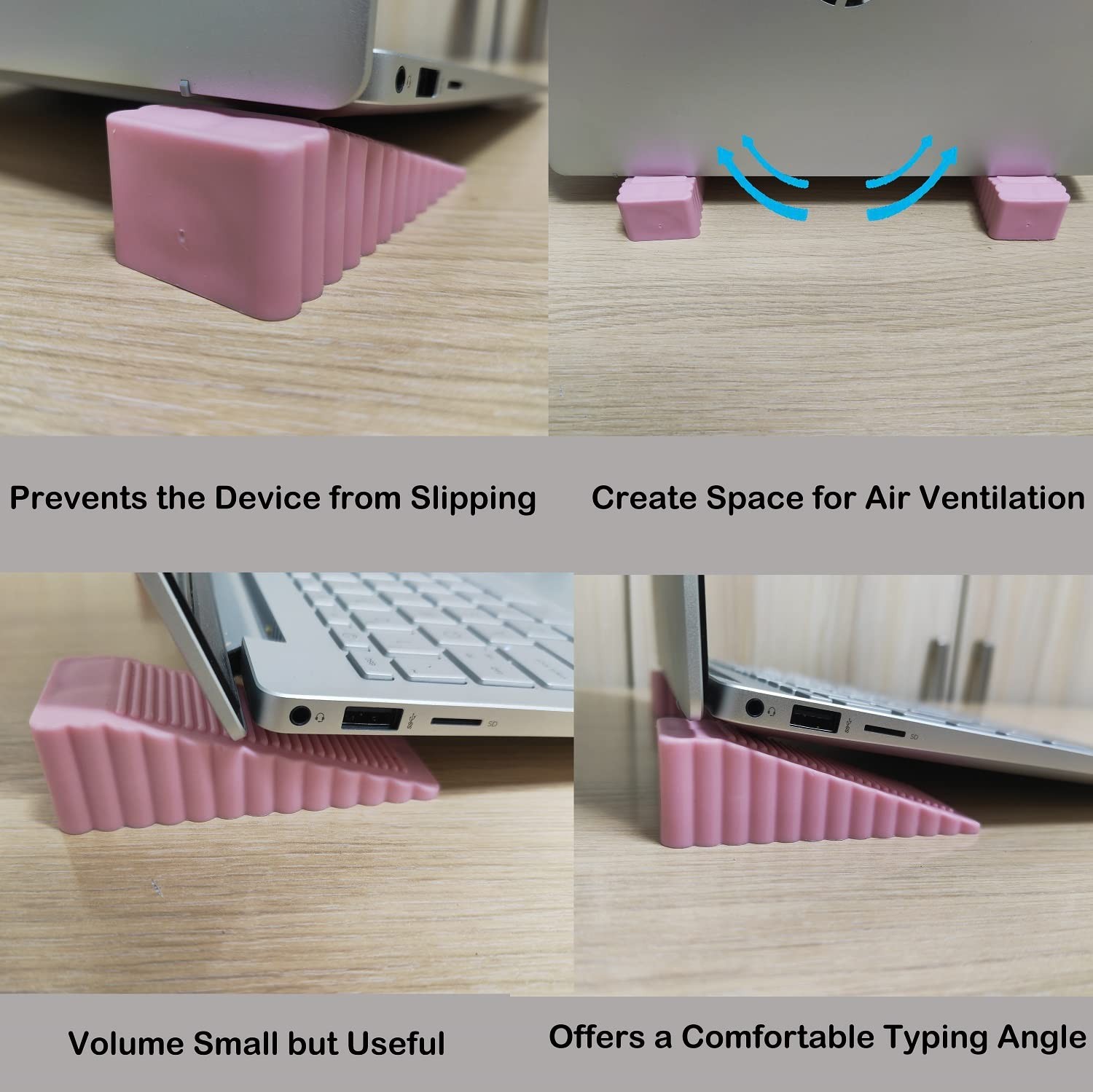 Laptop/Computer Keyboard Stands, Riser,Door Stopper,[2 Pack] Pink