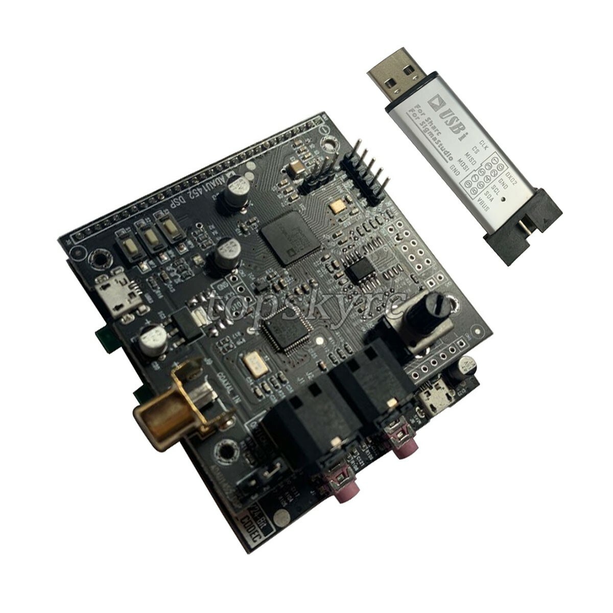 ADAU1452 DSP Board + AD1938 Audio CODEC Board 192KHz 24Bit +USBi Emulator Burner