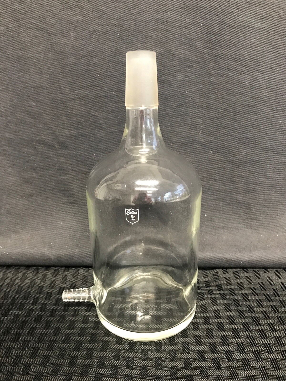 BELLCO 29/42 Inner 1000mL Glass Reservoir Bottle w/ Aspirator Bottom Hose Outlet