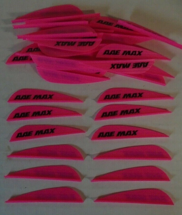 36- AAE Max Stealth 2.7" HOT PINK Vanes arizona archery equip arrow fletching