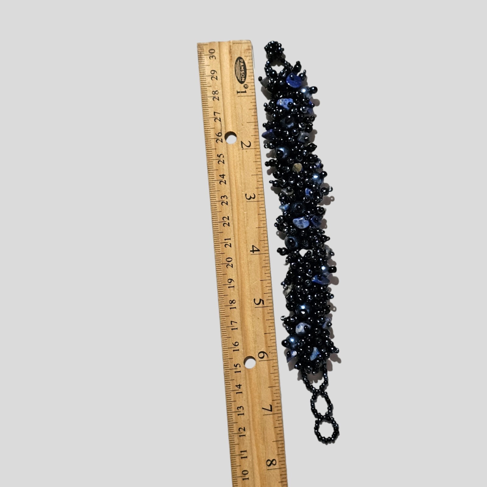 Seed Bead Gemstone Beaded Bracelet Adjustable 7-8 Inches