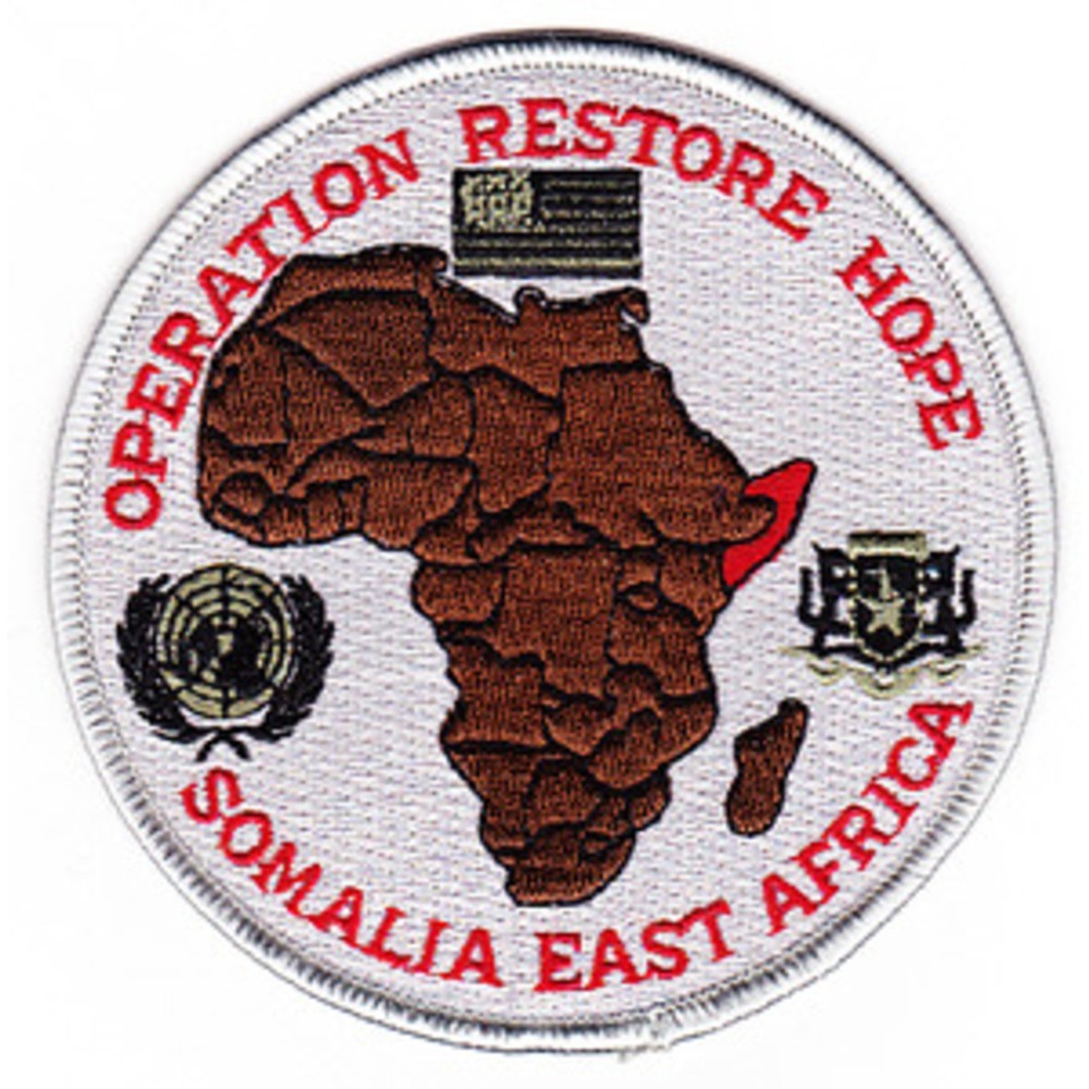 OPERATION RESTORE HOPE SOMALIA PATCH BLACK HAWK DOWN MOGADISHU VETERAN