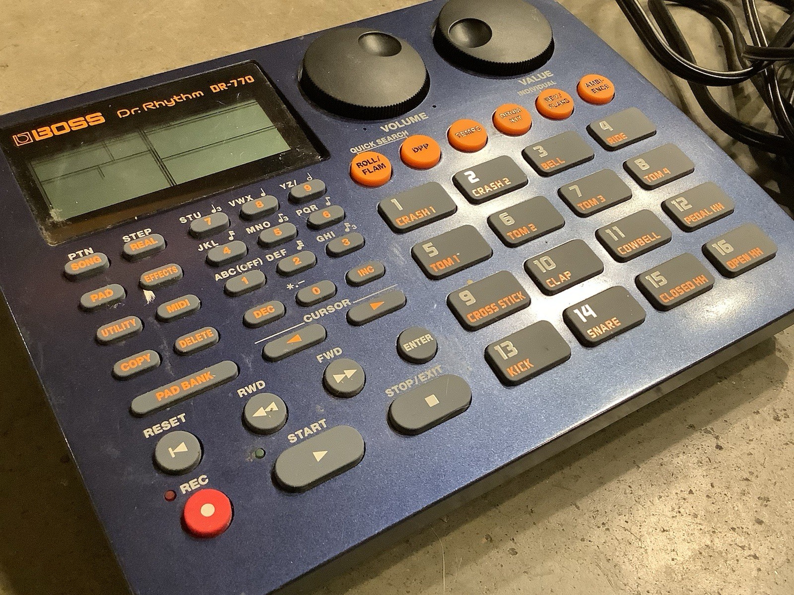 Boss DR-770 Dr Rhythm Drum Machine Rhythm AC Adapter TESTED LOW BATTERY #MA7