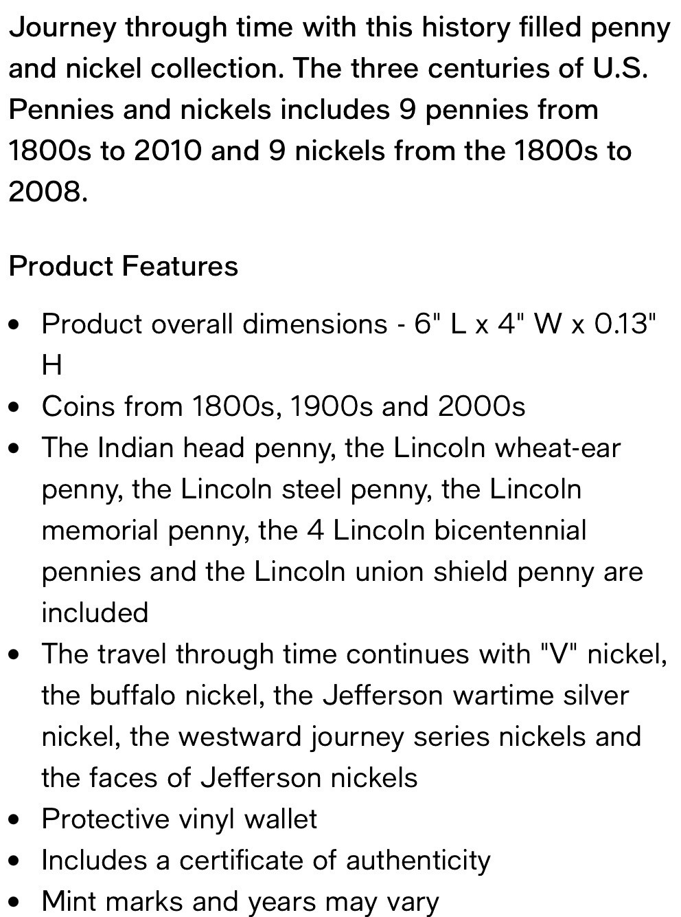 NEW American Coin Treasures Three Centuries of U.S. Pennies & Nickels
