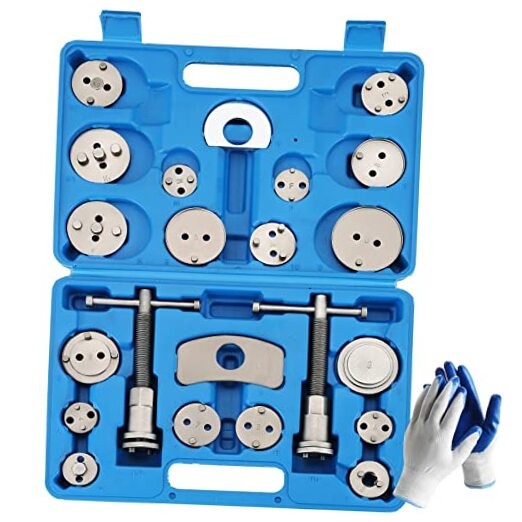 24PCS Disc Brake Caliper Tool Kit | Heavy Duty Disc Brake Piston Caliper Blue