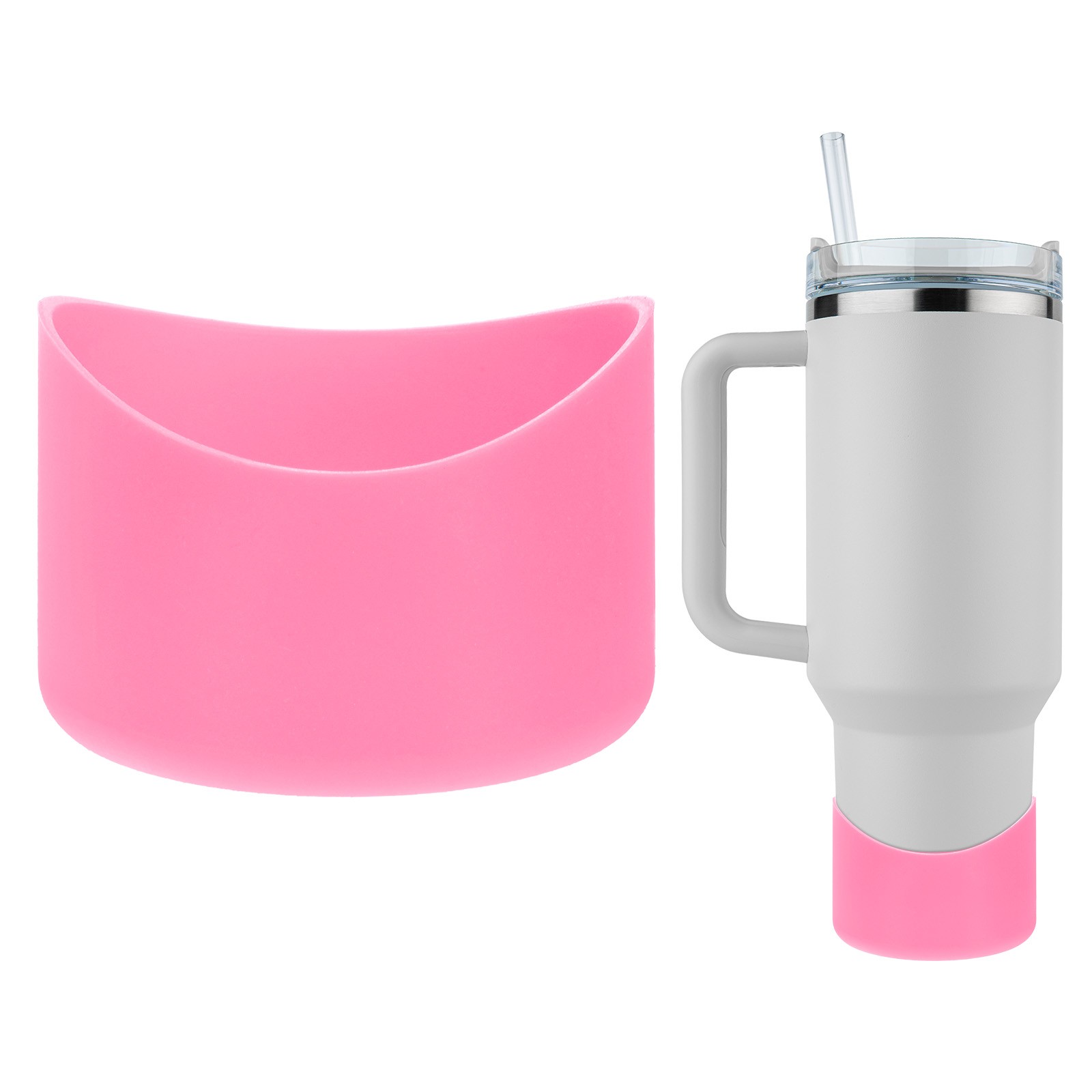 Silicone Water Bottle Boot [1PCS] - Anti-Slip Protective Sleeve [Pink - 2.75IN]