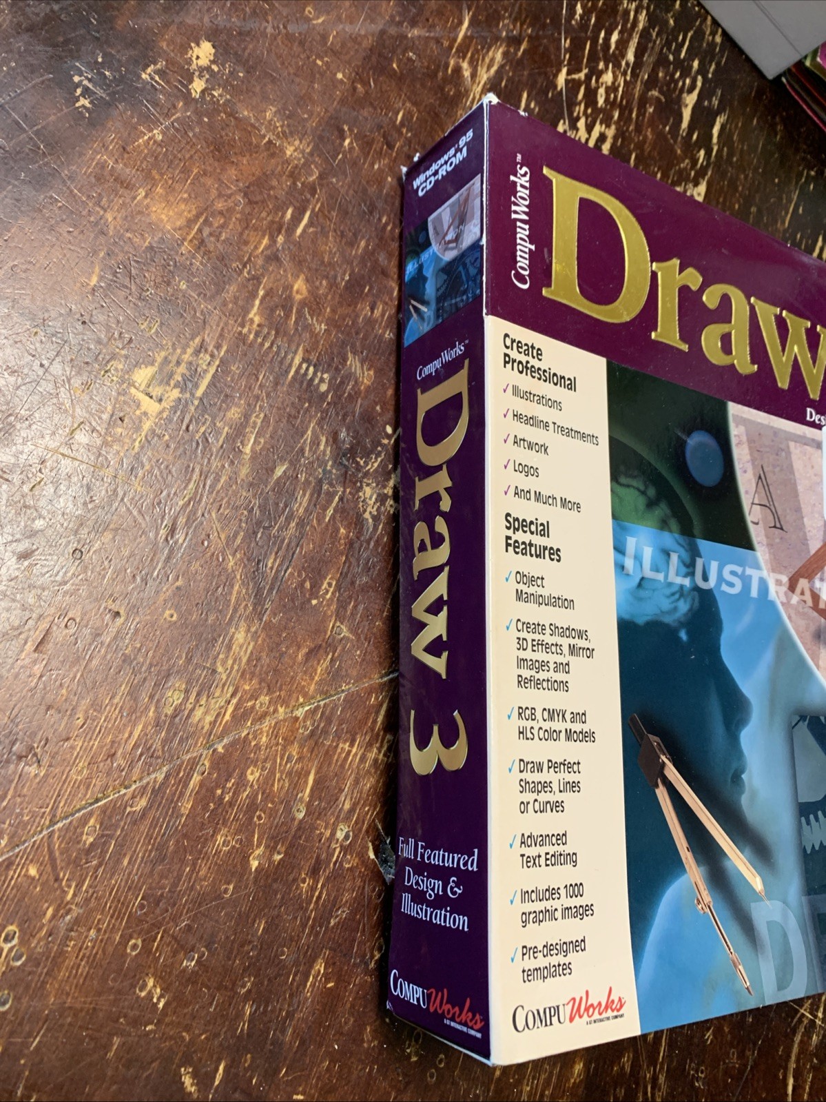 Draw 3 Compu Works - Design & Illustration CD-Rom Disc for Windows PC