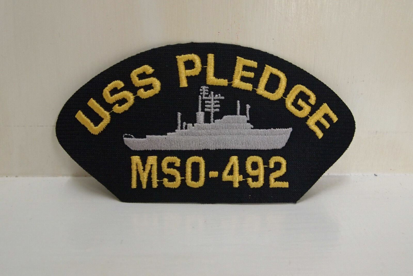 2 US Navy USS Pledge MSO-492 Patches Ship Boat Patch