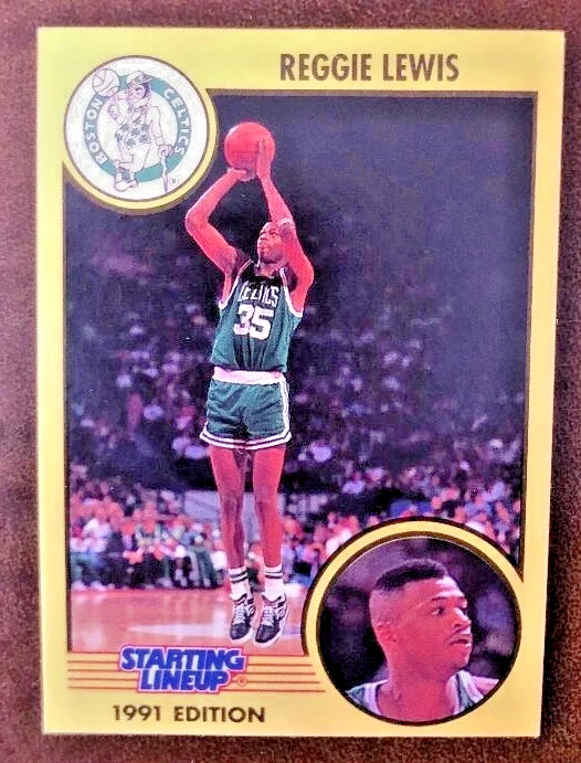 Rare Very HTF 1991 Reggie Lewis Starting Lineup Card OPEN BOSTON CELTICS