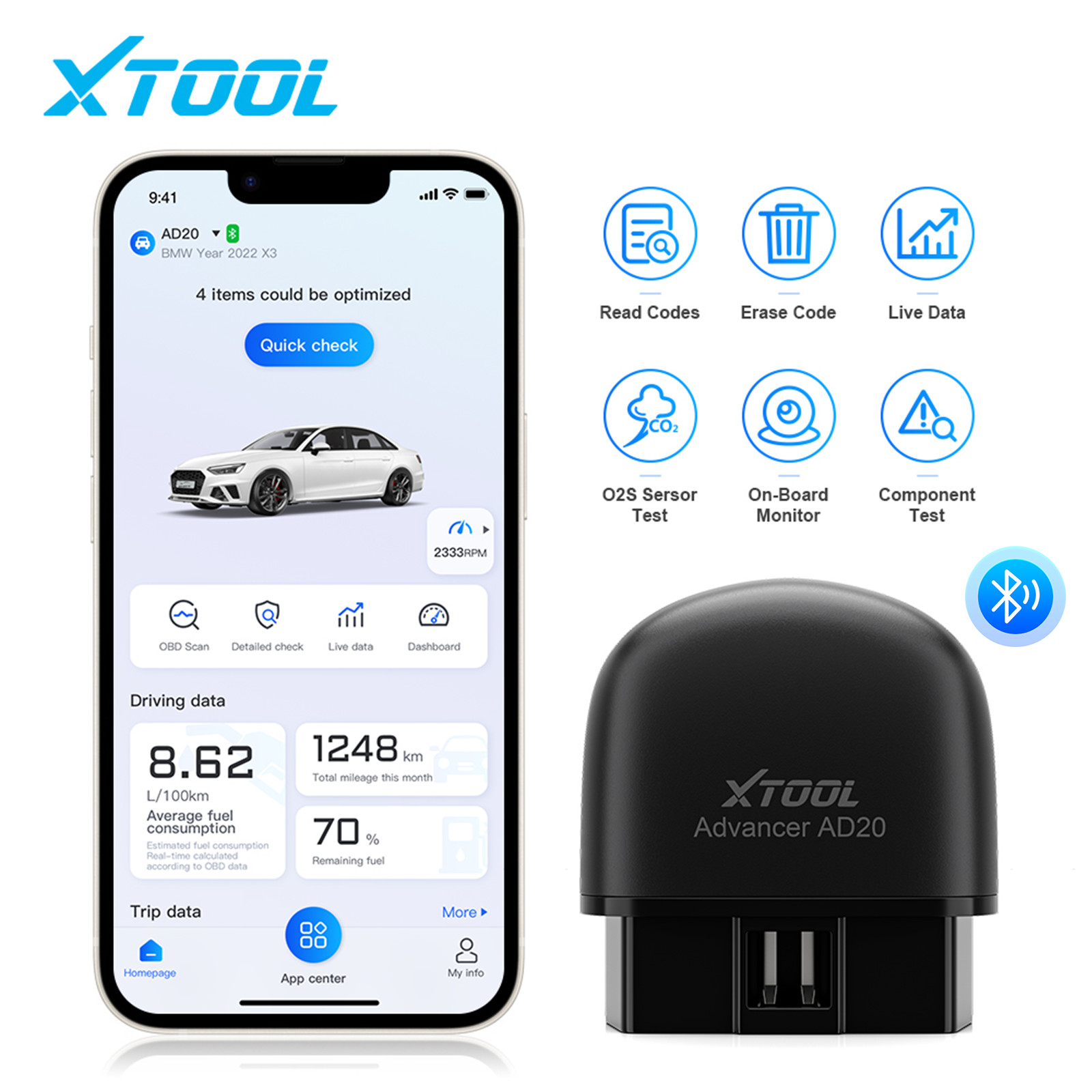 2025 XTOOL AD20 OBD2 Scanner Auto Code Reader Diagnostic Tool Life Free Upgrade