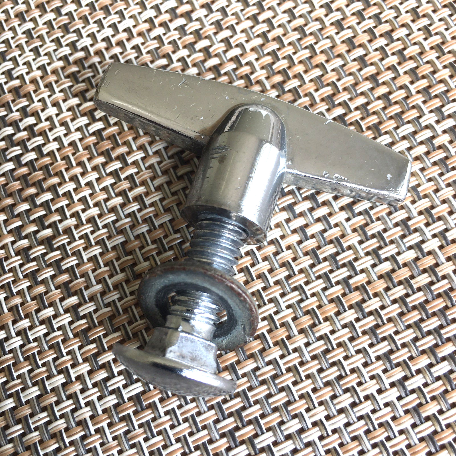 1970s LUDWIG MOUNTING BOLT+WING NUT . PART OF DOUBLE TOM HOLDER MADE IN USA GOOD