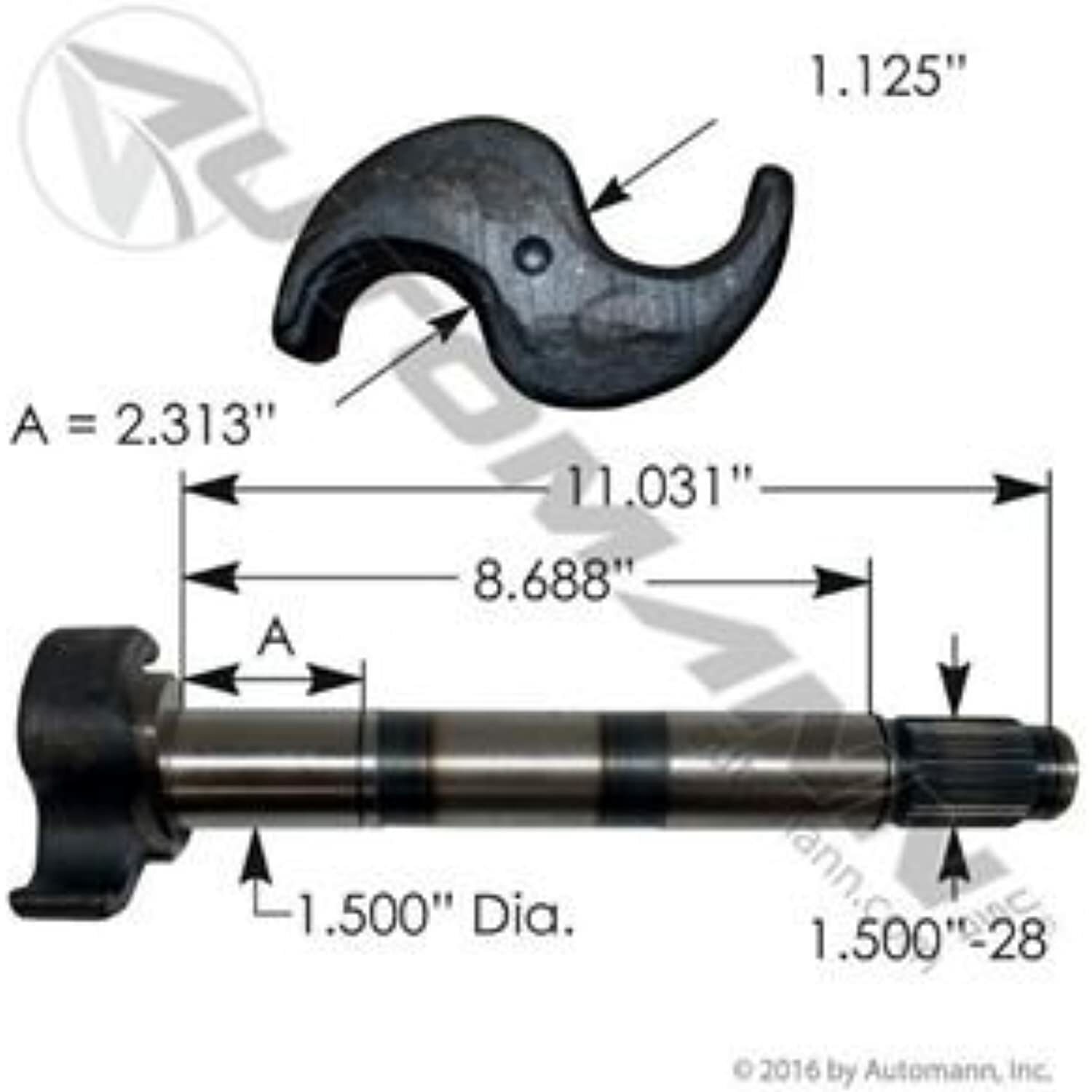 133.2840, Auto Slack Adjuster - Haldex Type 5.5", 1.5"-28 Spline