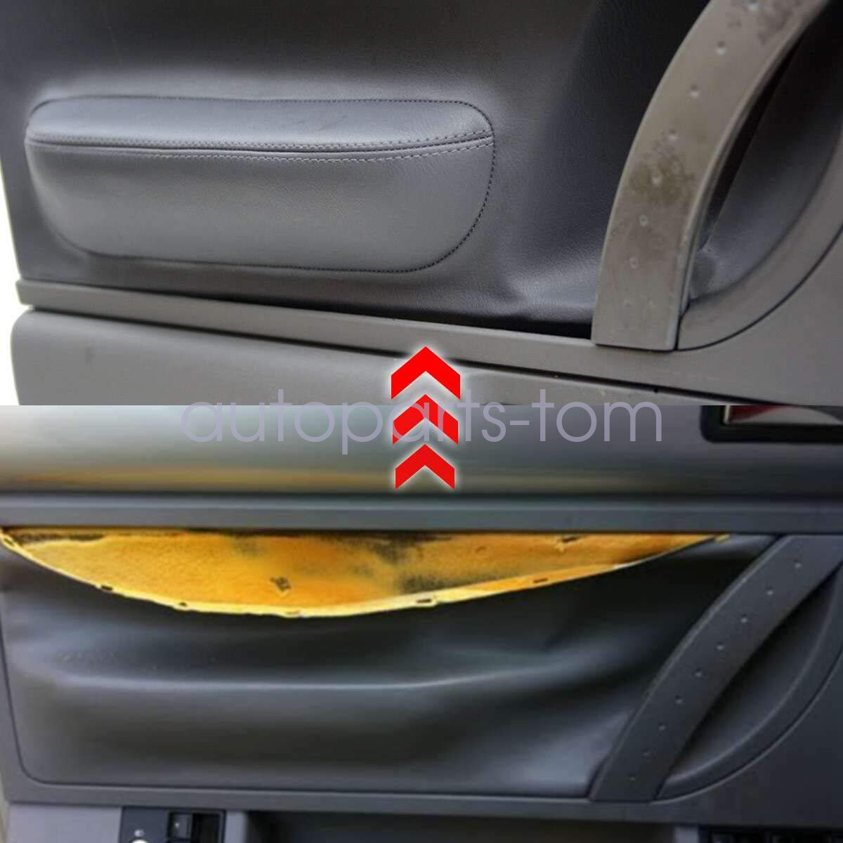 For 1998-2010 VW Beetle Door Panel Insert Card Leather Cover 2Pcs Black