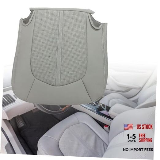 Front Driver Side Bottom Leather Perforated Seat Cover Compatible with Gray
