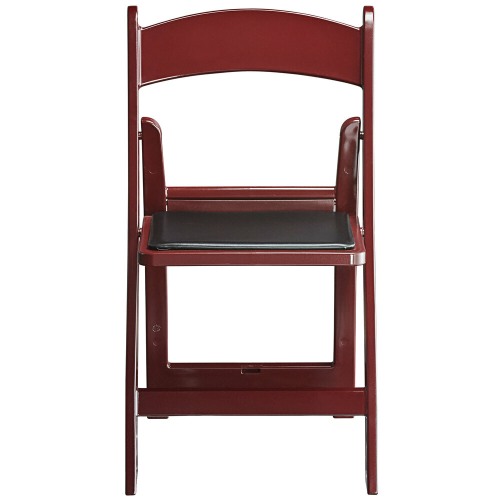 100 PACK Mahogany Resin Folding Chair with Black Vinyl Padded Seat