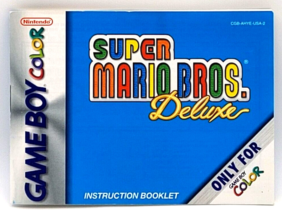 SUPER MARIO BROS. DELUXE GAME MANUAL ONLY GAMEBOY COLOR